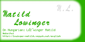 matild lowinger business card